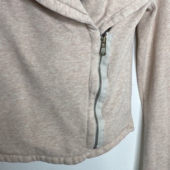 Lou & Grey Stretch Knit Asymmetrical Beige Zip Jacket Sz XS - Picture 2 of 6